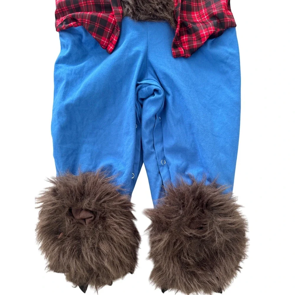 Kids Werewolf Costume Plaid Shirt Blue Pants Halloween Party‎ Dress Up